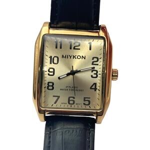 Miykon Mens Dress Watch 35mm - Fresh Battery - Adjustable Leather Band WR 100ft